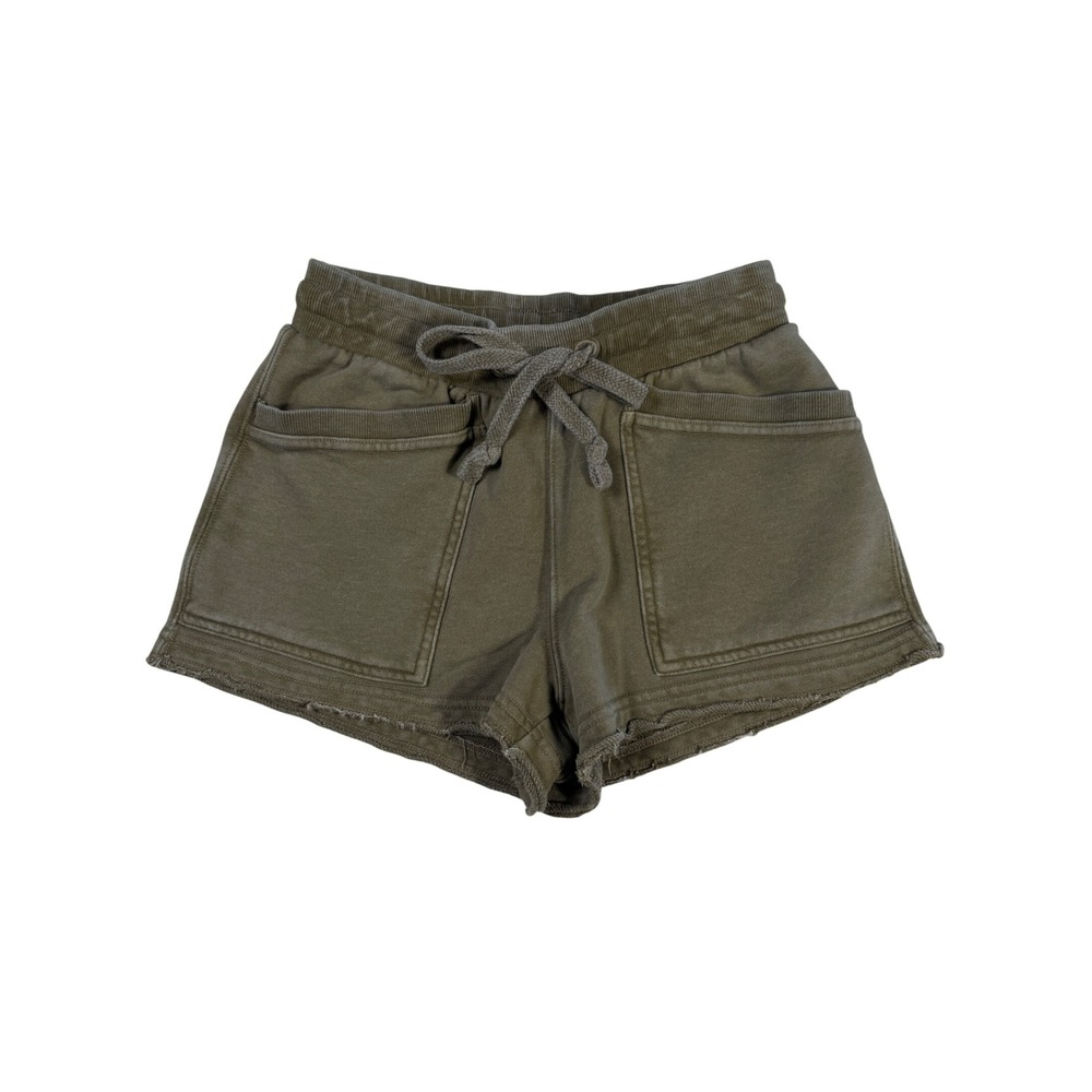 Daily Practice Anthropologie Olive Green Drawstring Shorts XS Utility Pockets - Picture 2 of 8